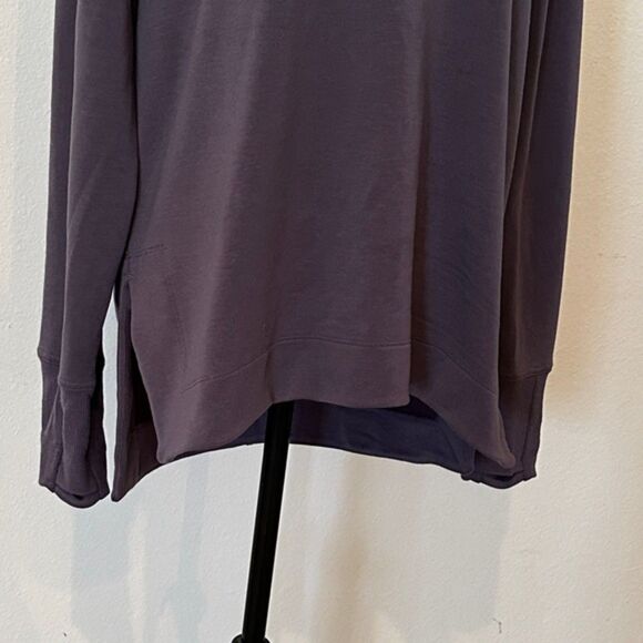 Athleta Coaster Luxe Recover Sweatshirt Oversized Medium Crew Neck Purple Active - Picture 3 of 15